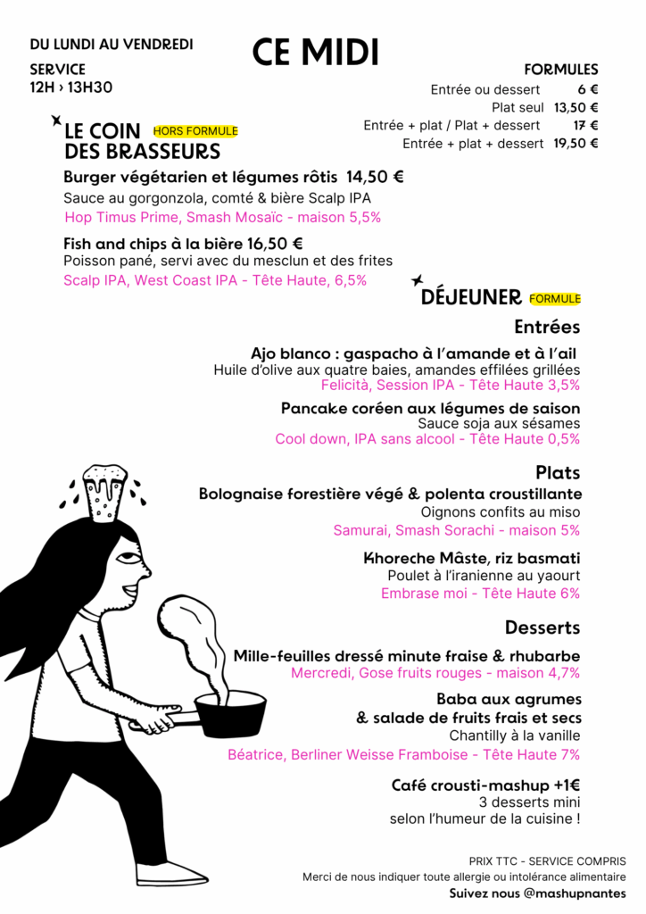 Menu midi semaine du 2 juin