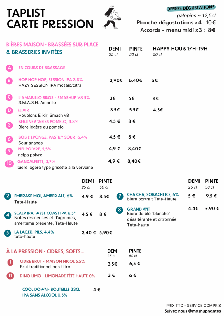 Tap list octobre